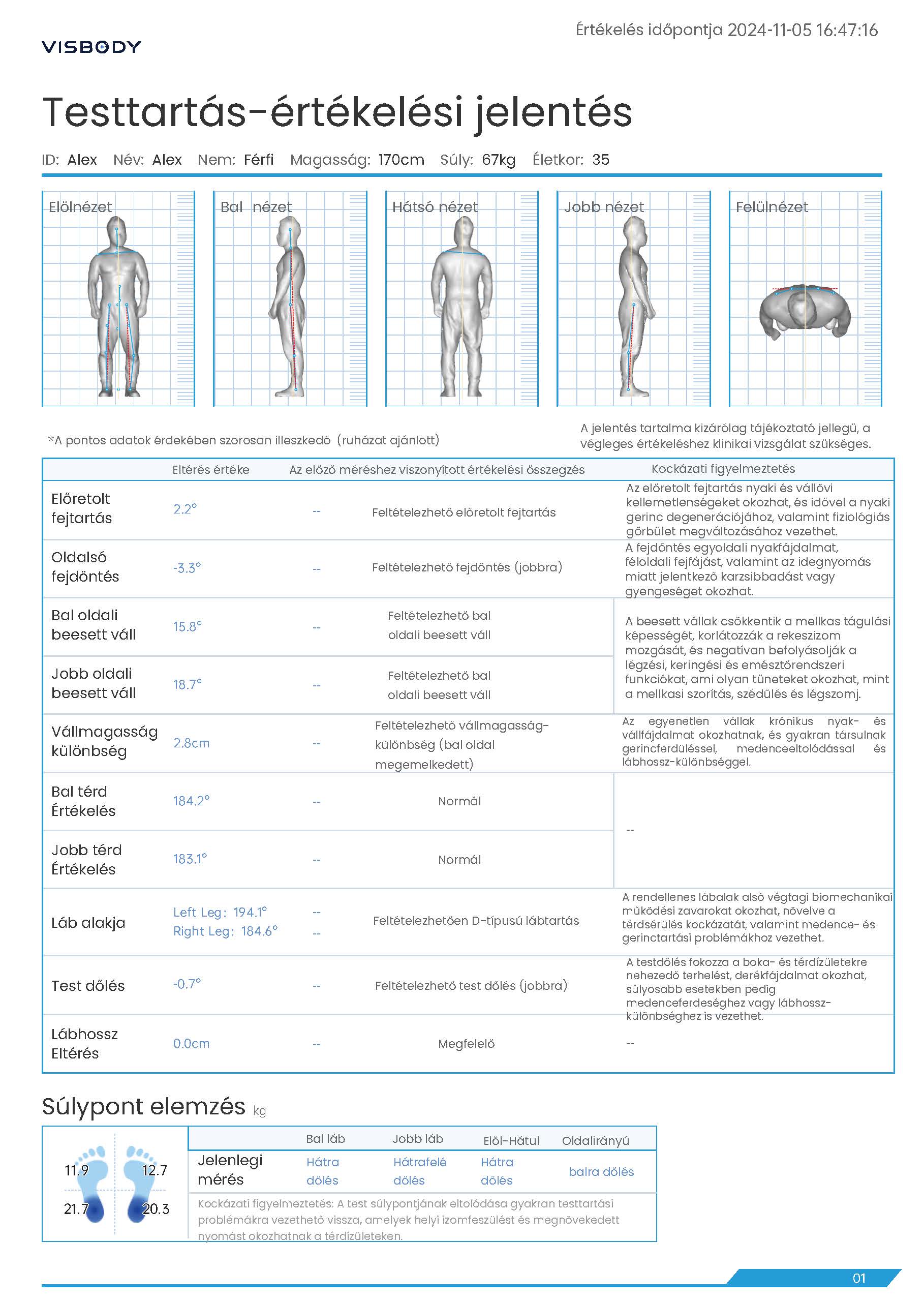 Visbody-R60 Gerincferdülés,Medenceértékelés Diagnosztika,Súlypont- és Egyensúly-elemzés Scanner - Image 2